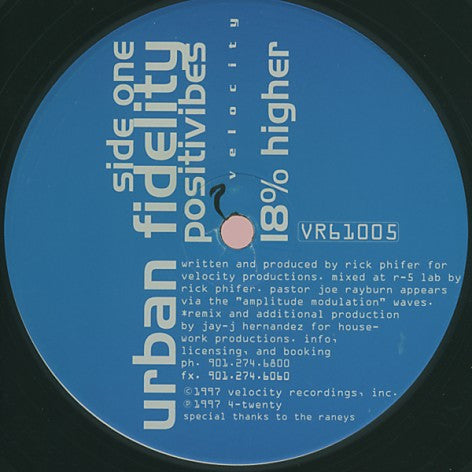 Rick Phifer Presents Urban Fidelity : Positivibes (2x12")