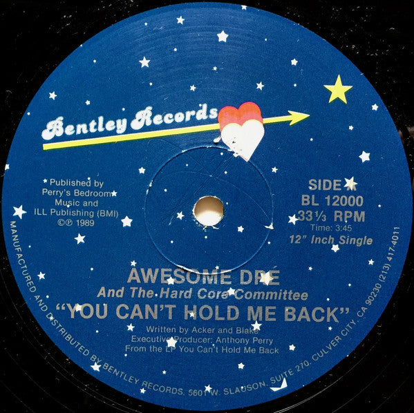 Awesome Dré And The Hardcore Committee : You Can't Hold Me Back / Committing Rhymes (12", Single)