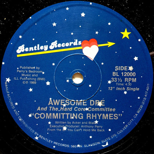 Awesome Dré And The Hardcore Committee : You Can't Hold Me Back / Committing Rhymes (12", Single)