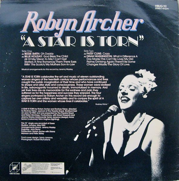 Robyn Archer : Excerpts From "A Star Is Torn"  (12", Single)