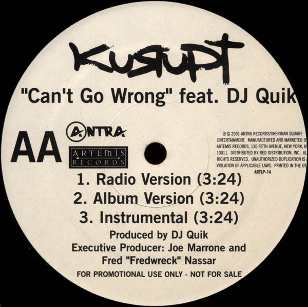 Kurupt : Sunshine / Can't Go Wrong (12", Single, Promo)