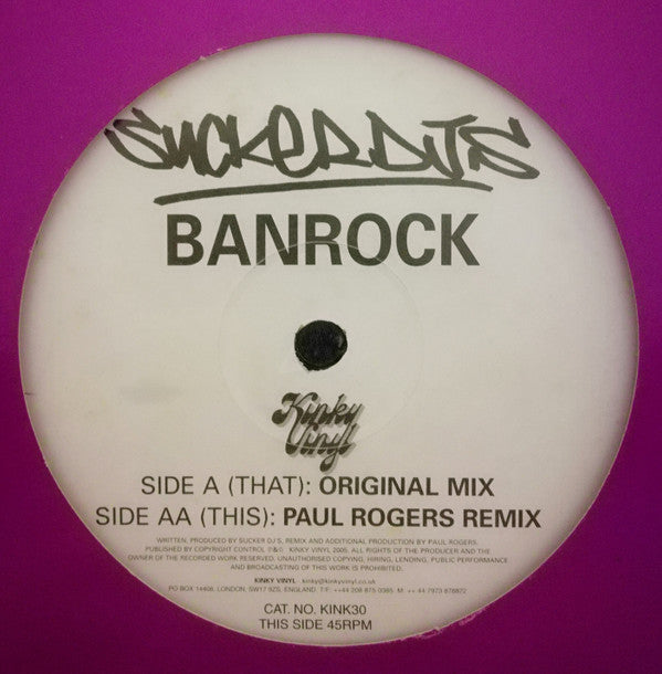 Sucker DJ's : Banrock (12")