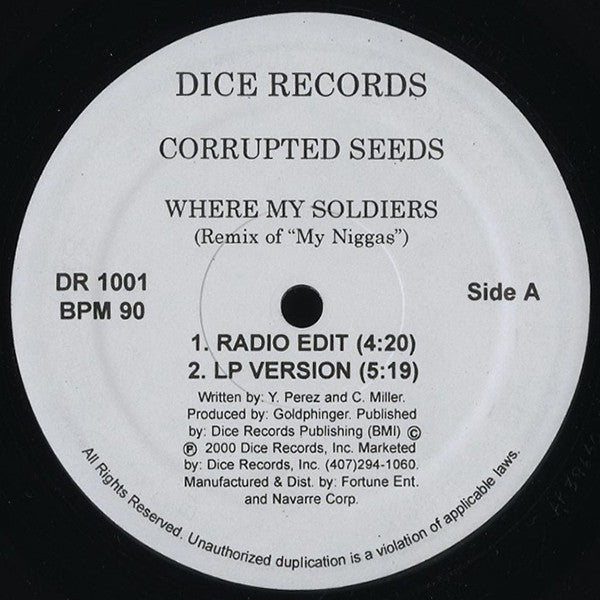 Corrupted Seeds : Where My Soldiers (12")