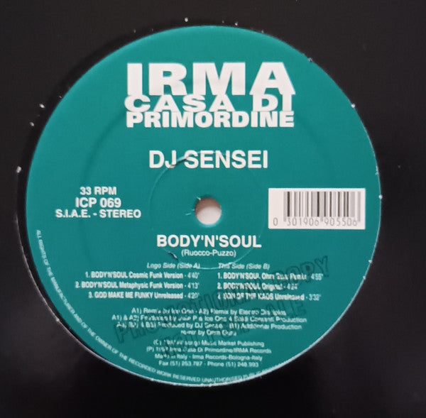DJ Sensei : Body'n'Soul (12")