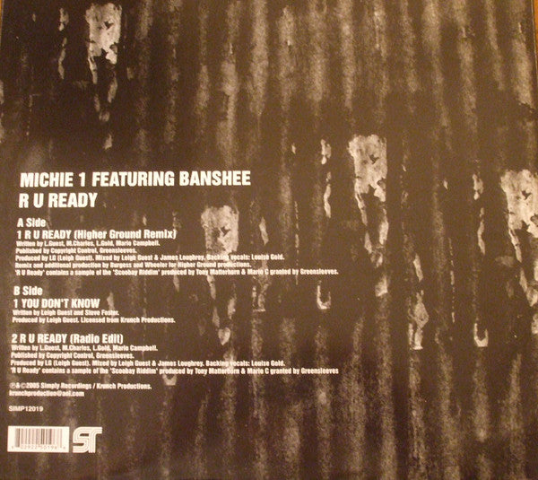 Michie One Feat. Banshee : R U Ready (12", Single)