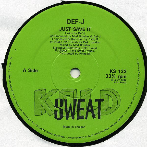 Def-J : Just Save It (12")