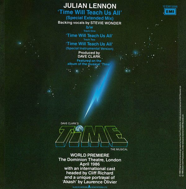 Julian Lennon : Time Will Teach Us All (12", Single)