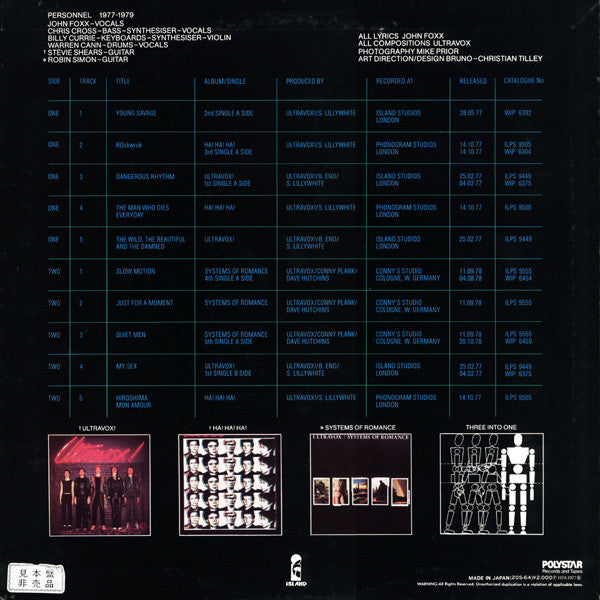 Ultravox : Three Into One (LP, Comp, RE)