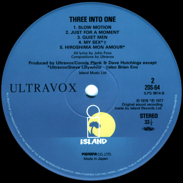 Ultravox : Three Into One (LP, Comp, RE)