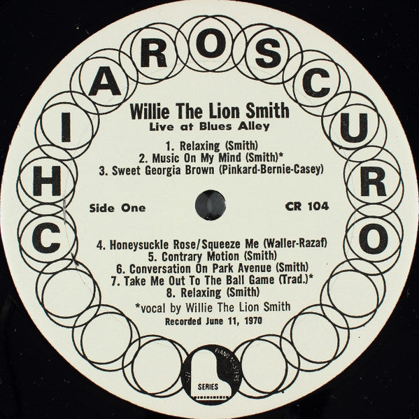Willie "The Lion" Smith : Live At Blues Alley (LP, Album)