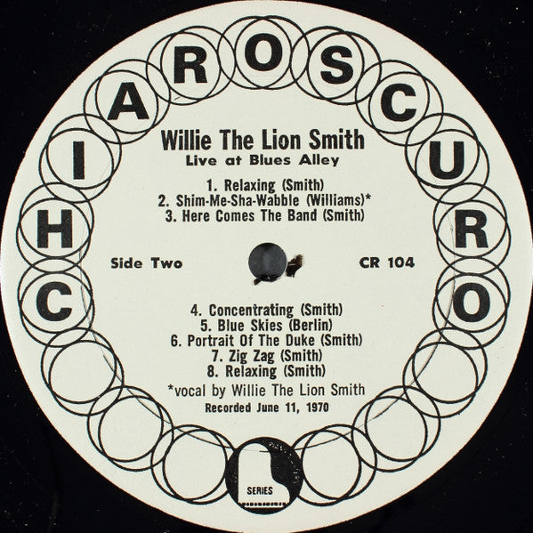 Willie "The Lion" Smith : Live At Blues Alley (LP, Album)