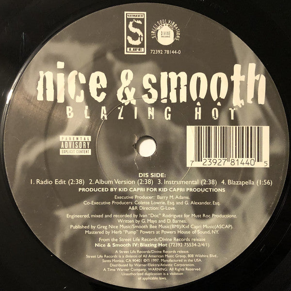 Nice & Smooth : Blazin Hot / Boogie Down Bronx/BK Connection (12")