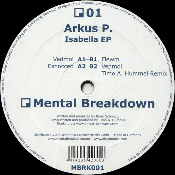 Arkus P. : Isabella EP (12", EP)