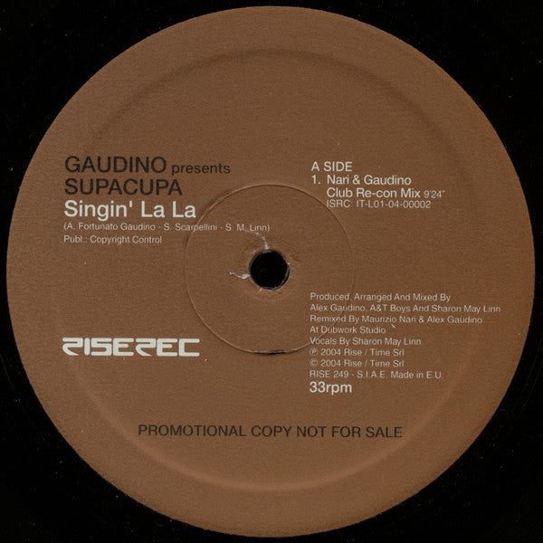 Supacupa : Singin' La La (12", Promo)