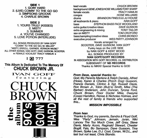 Ivan Goff Featuring Chuck Brown : 90's Goin' Hard (LP, Album)