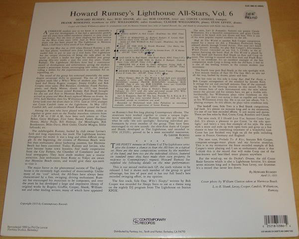 Howard Rumsey's Lighthouse All-Stars : Vol. 6 (LP, Album, RE)