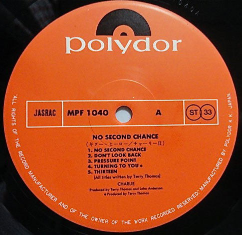 Charlie (5) : No Second Chance (LP, Album)