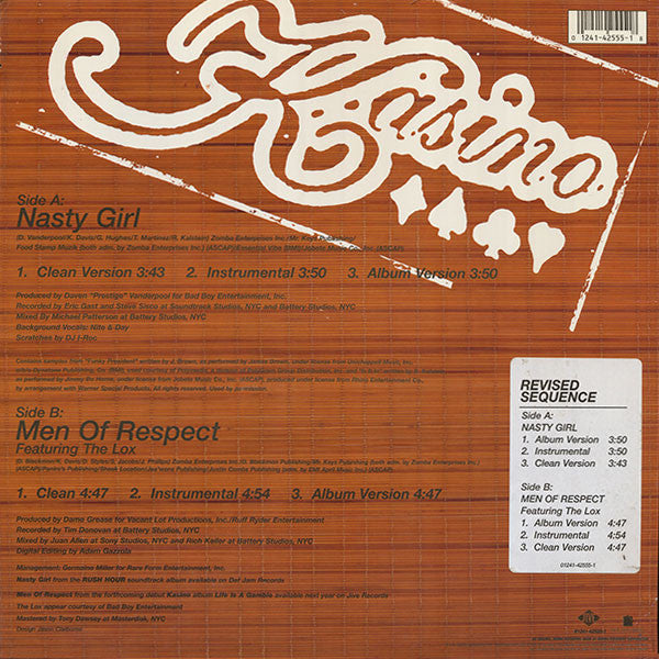 Kasino : Nasty Girl / Men Of Respect (12")