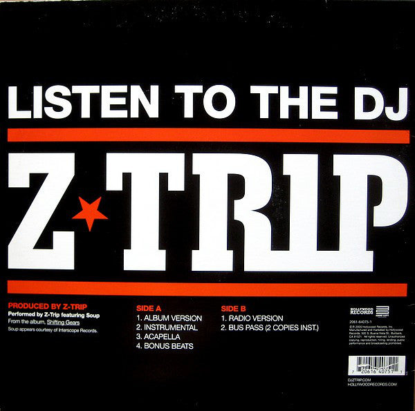 DJ Z-Trip : Listen To The DJ (12", Single)