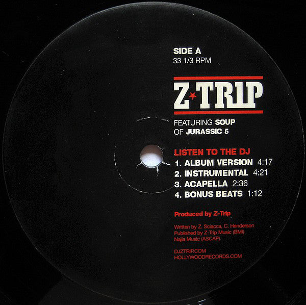 DJ Z-Trip : Listen To The DJ (12", Single)