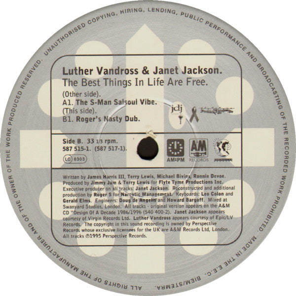 Luther Vandross & Janet Jackson : The Best Things In Life Are Free (The Roger Sanchez Mixes) (2x12", Ltd)