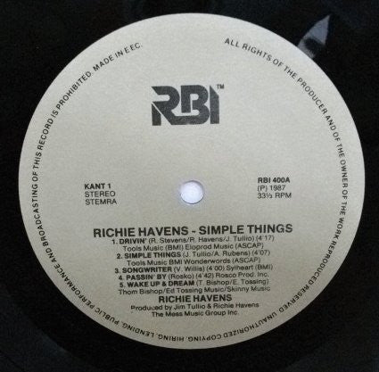 Richie Havens : Simple Things (LP, Album)