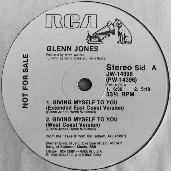 Glenn Jones : Giving Myself To You (Bi-Coastal Mixes) (12", Single, Promo)