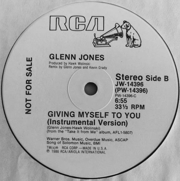 Glenn Jones : Giving Myself To You (Bi-Coastal Mixes) (12", Single, Promo)