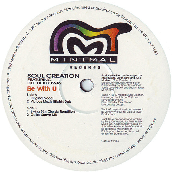 Soul Creation Featuring Dee Holloway : Be With U (2x12")