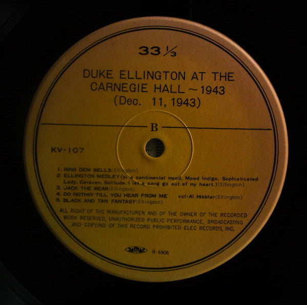 Duke Ellington : Duke Ellington And His Important Second War Concert At The Carnegie Hall 1943 (LP)