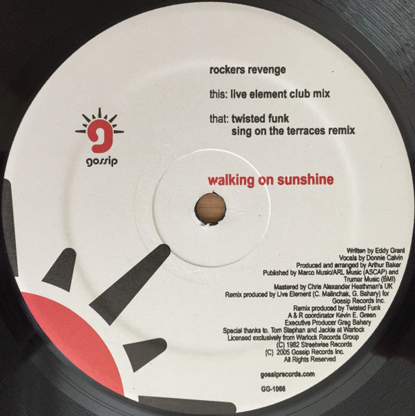 Rockers Revenge : Walking On Sunshine (12")