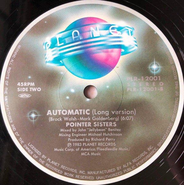 Pointer Sisters : Jump (For My Love) / Automatic (12", Single)
