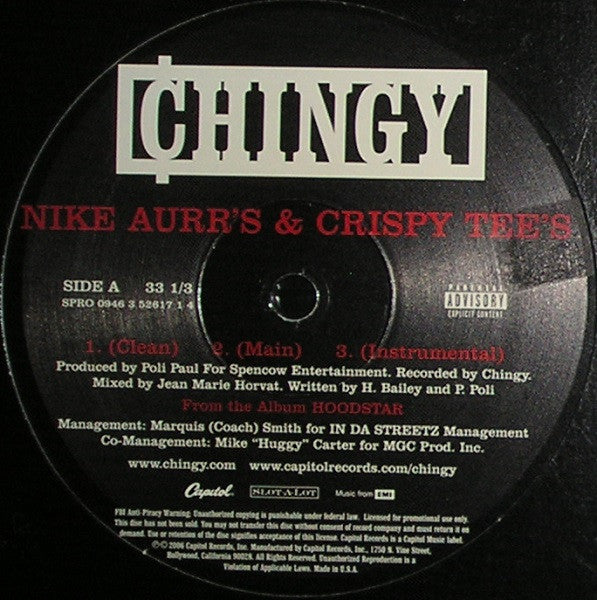 Chingy : Nike Aurr's & Crispy Tee's (12")