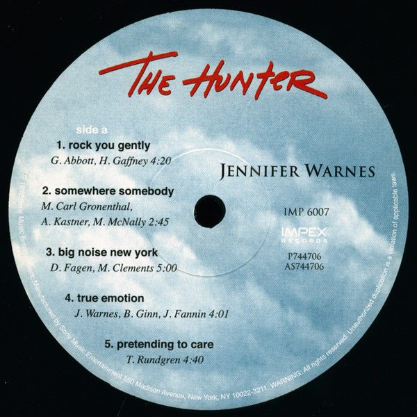 Jennifer Warnes : The Hunter (LP, Album, RM, 180)