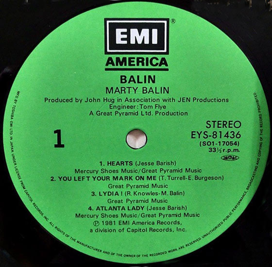 Marty Balin : Balin (LP, Album)