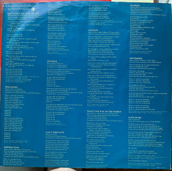 Earth, Wind & Fire : The Best Of Earth Wind & Fire Vol. I (LP, Comp, RE)