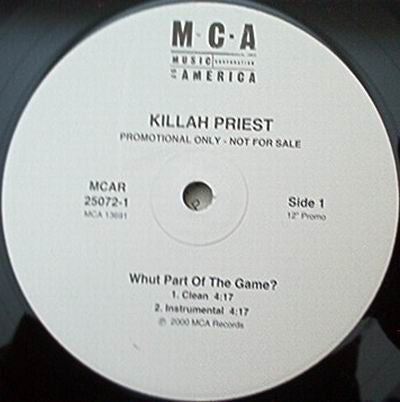 Killah Priest : Whut Part Of The Game? (12", Promo)
