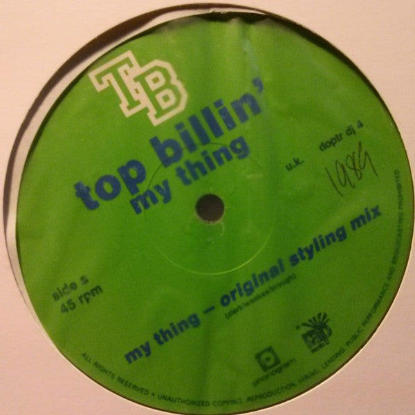 Top Billin : My Thing  (12", Promo)