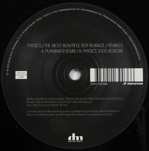 Physics : The Most Beautiful Boy In Brazil (Remixes) (12")