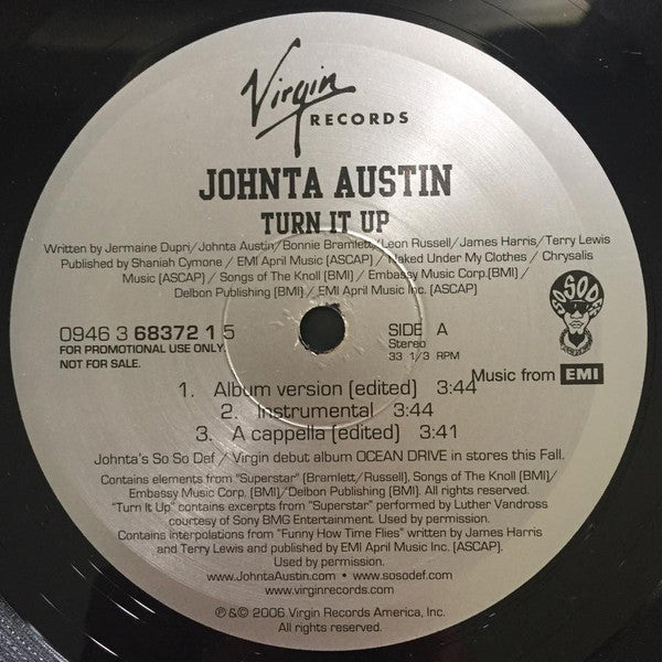 Johnta Austin : Turn It Up (12", Promo)