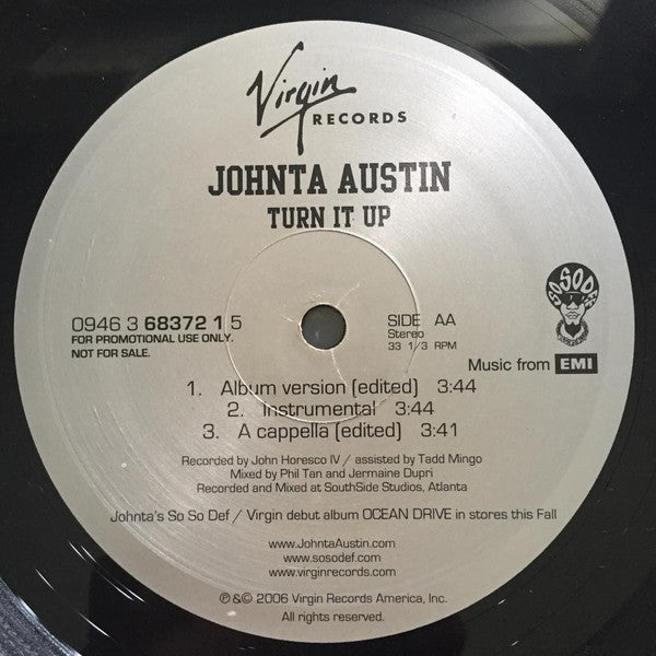 Johnta Austin : Turn It Up (12", Promo)