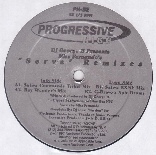 George B. Presents Miss Fernando : Serve (Remixes) (12")