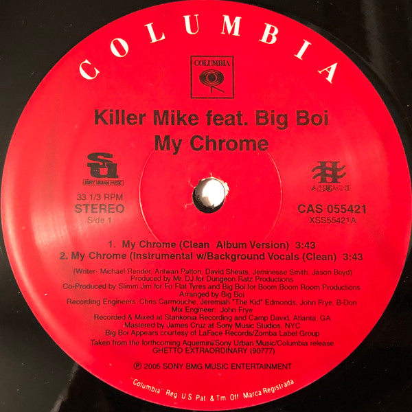 Killer Mike Featuring Big Boi : My Chrome (12")