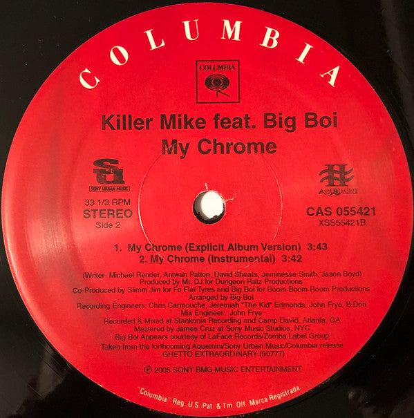 Killer Mike Featuring Big Boi : My Chrome (12")