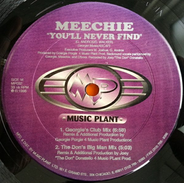 Meechie : You'll Never Find (12")