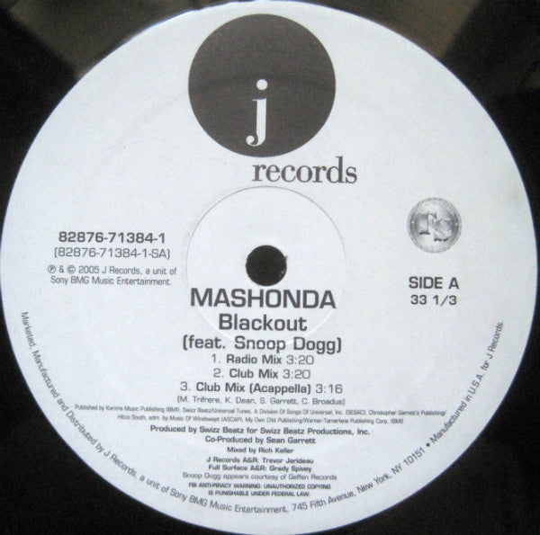 Mashonda : Blackout (12")