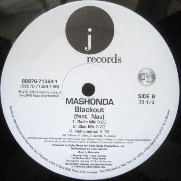 Mashonda : Blackout (12")