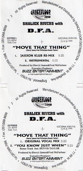 Sha'Liek Rivers With The DFA (2) : Move That Thing (12", W/Lbl)