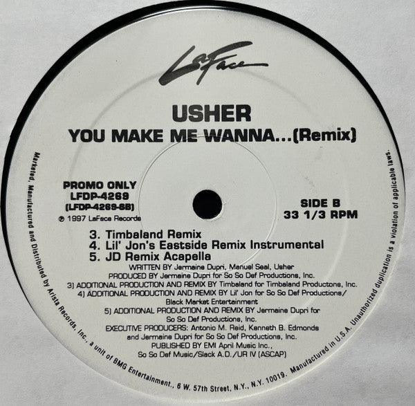 Usher : You Make Me Wanna... (Remix) (12", Promo)