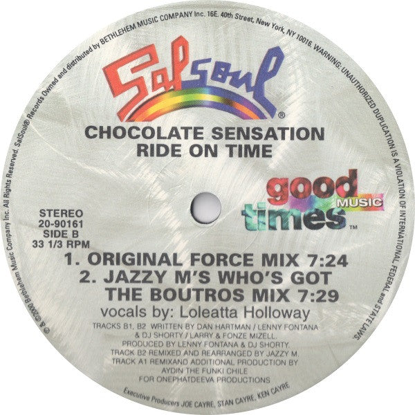 Loleatta Holloway : Chocolate Sensation / Ride On Time (2x12")